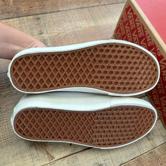 Vans Old Skool Vintage Sport White & Green Slip-On Sneakers Mens 7.5/Womens 9 - Picture 10 of 11